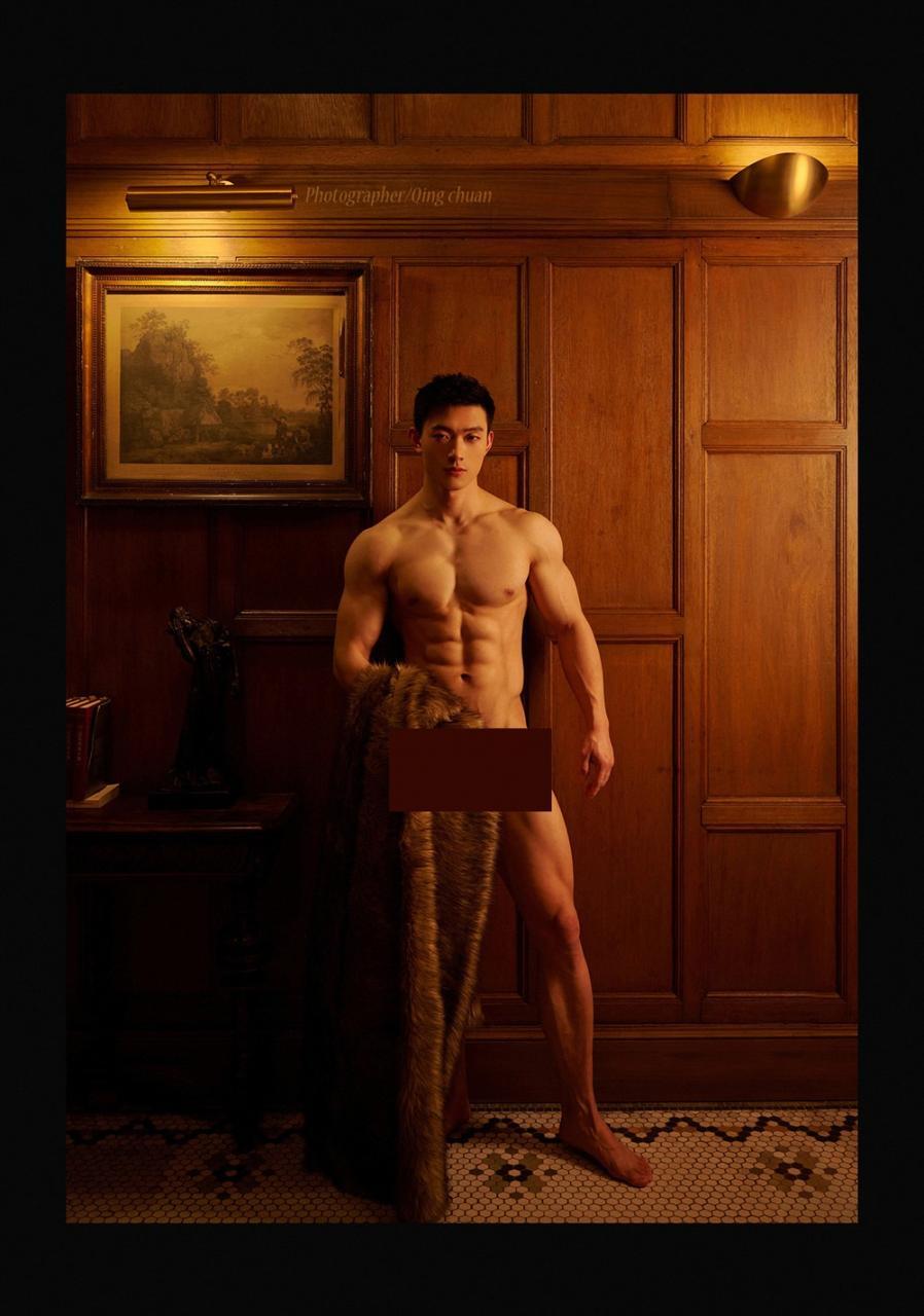 国产健身肌肉帅哥复古风写真 正装衬衫肌肉男模