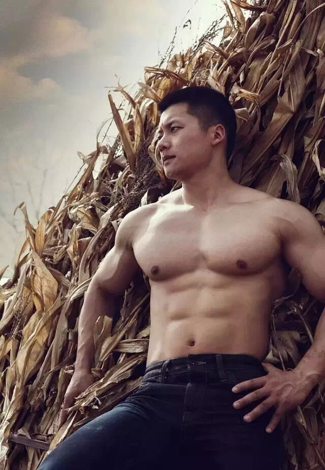 玉米地里的成熟小叔 中国肌肉男帅哥