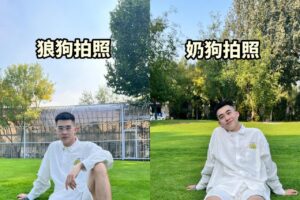 帅哥亲身示范奶狗跟狼狗拍照区别，粉丝调侃：是奶狗不是母狗！-大壹博客