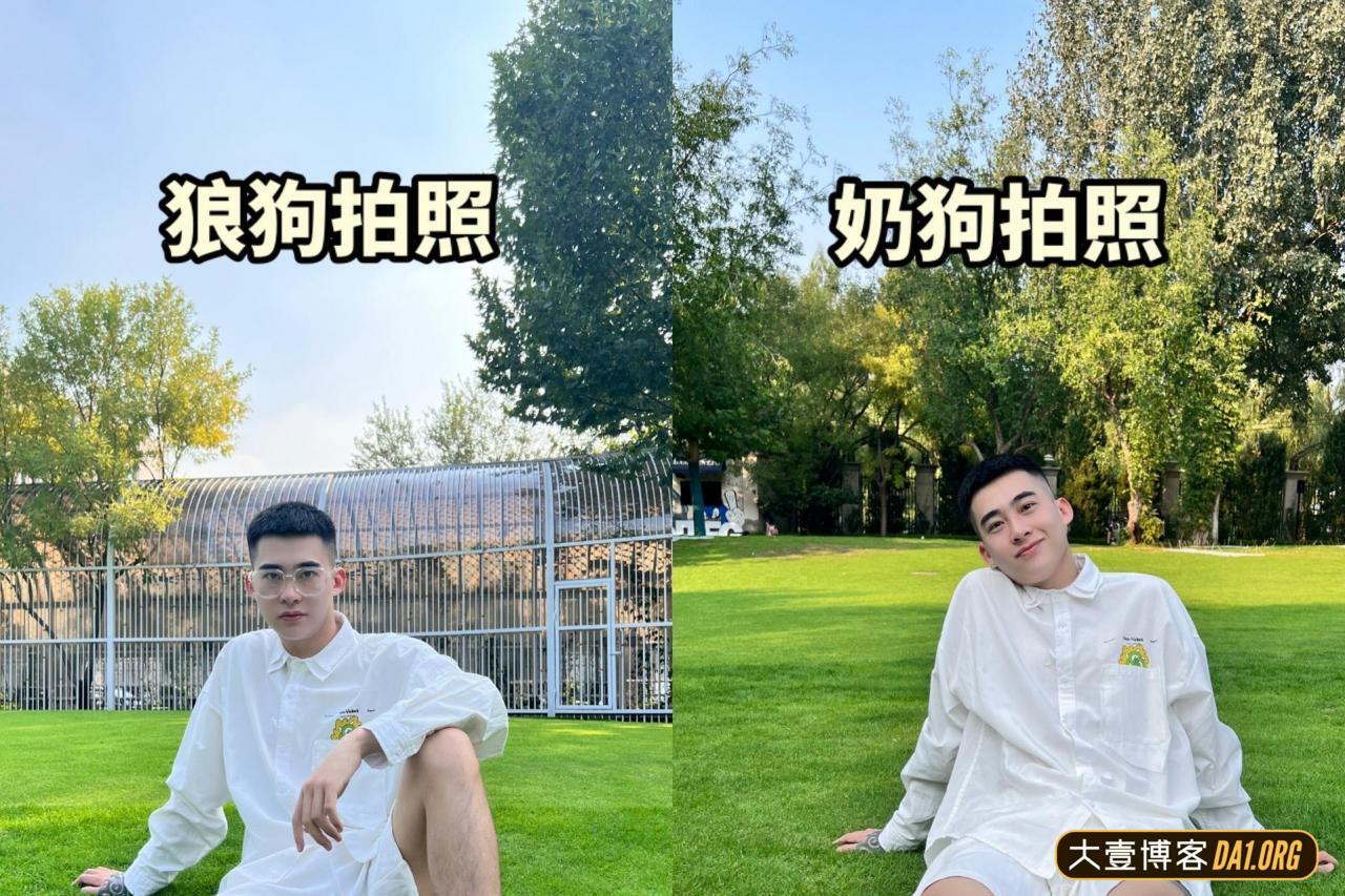 帅哥亲身示范奶狗跟狼狗拍照区别，粉丝调侃：是奶狗不是母狗！-大壹博客