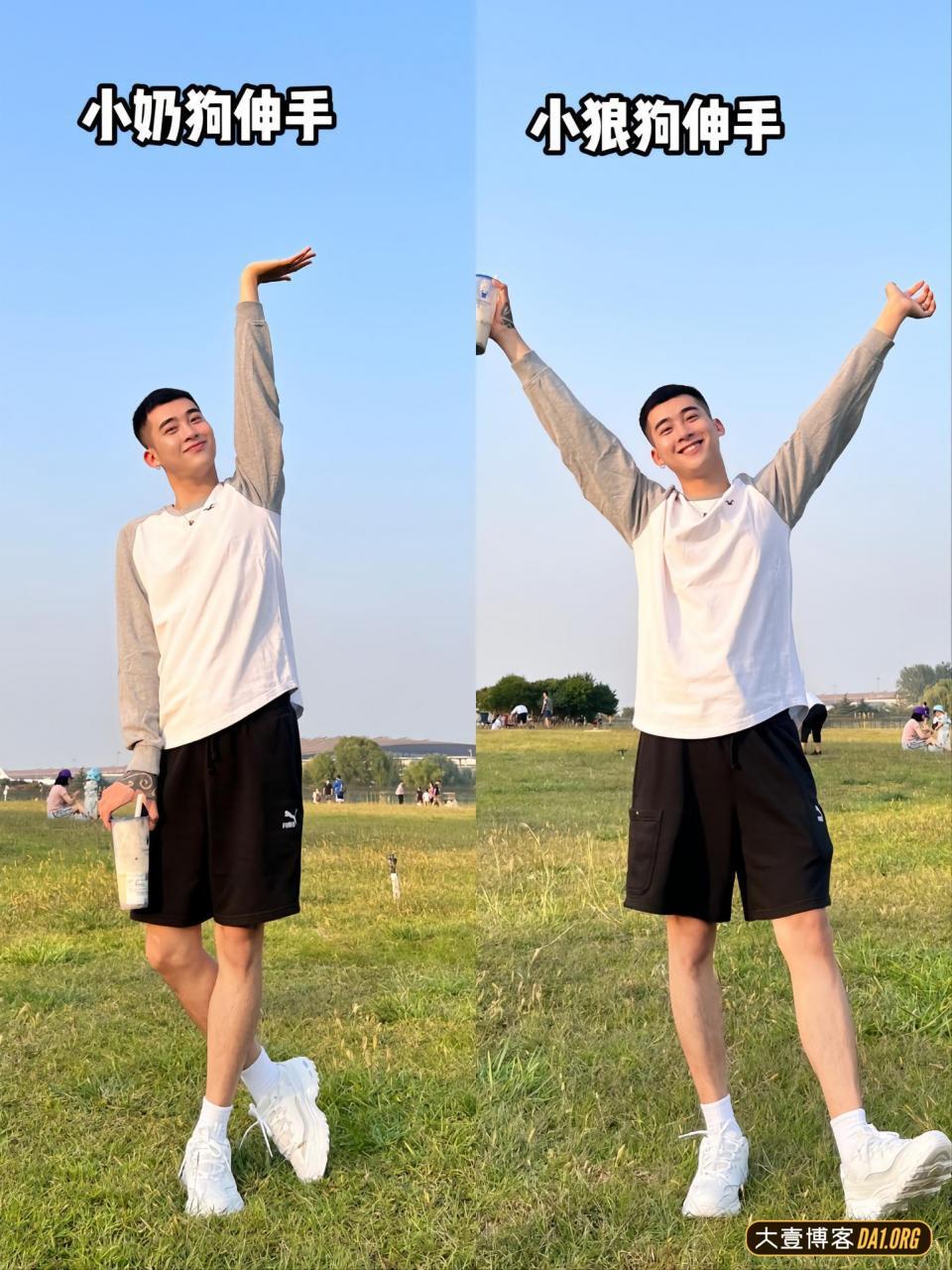 帅哥亲身示范奶狗跟狼狗拍照区别，粉丝调侃：是奶狗不是母狗！