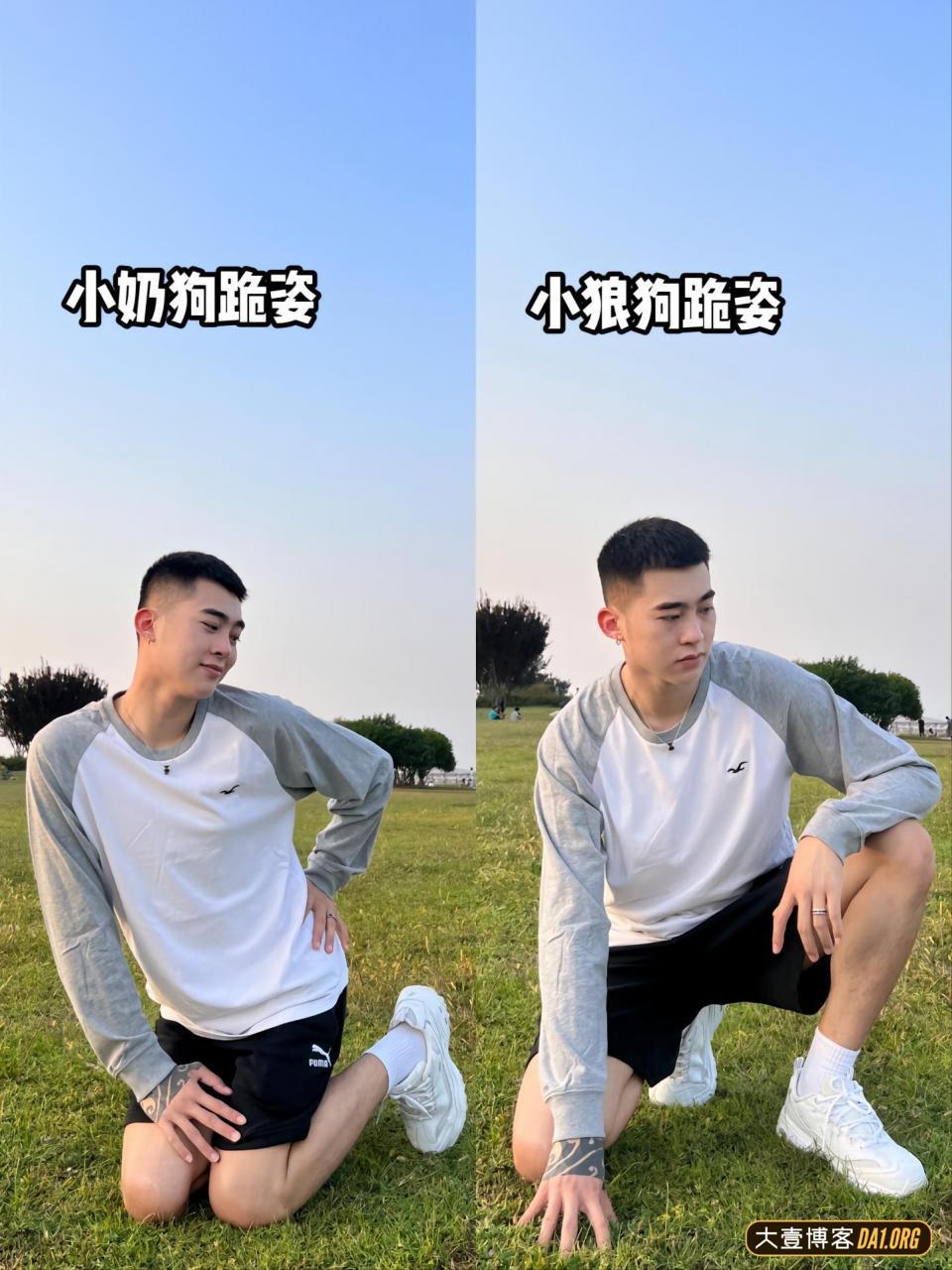 帅哥亲身示范奶狗跟狼狗拍照区别，粉丝调侃：是奶狗不是母狗！