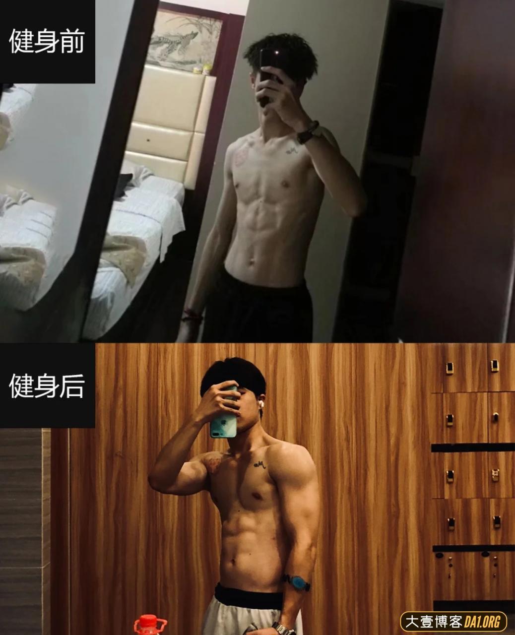 00后健身小生肌肉展示，腹肌刚刚好