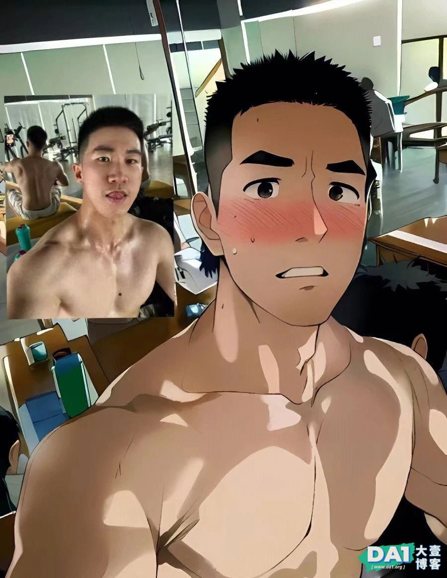 现实vs二次元，现实帅哥和AI生成漫画你更喜欢哪个？全是肌肉大帅哥