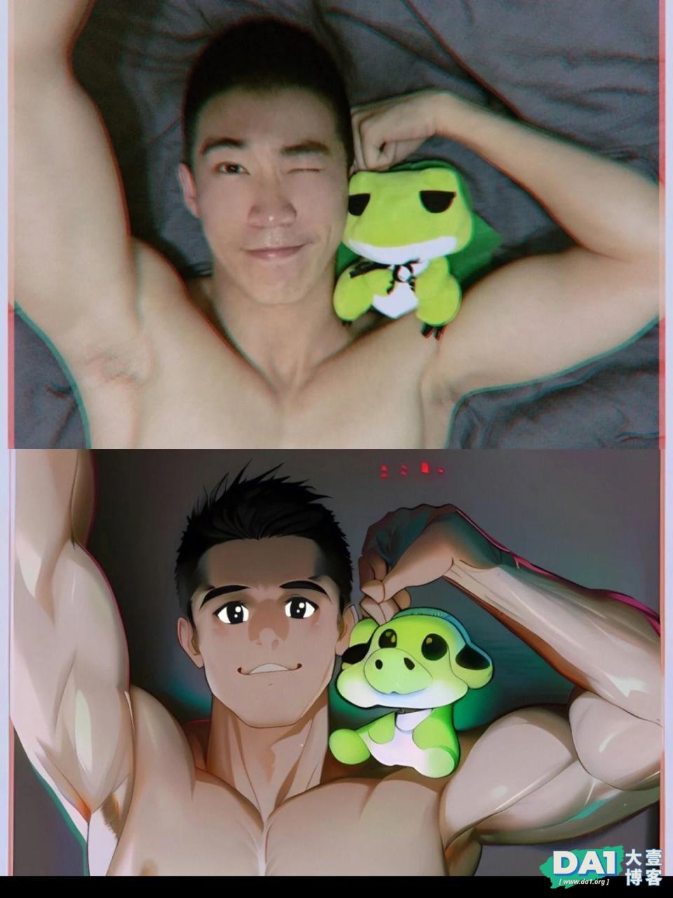 现实vs二次元，现实帅哥和AI生成漫画你更喜欢哪个？全是肌肉大帅哥